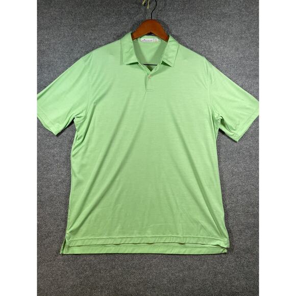 Peter Millar Golf Polo Men's XL Green Short Sleeve Featherweight UPF 50+ Active - Picture 1 of 12